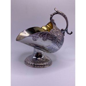Vintage Leonard Japan Silver Plate Ornate Sugar Scuttle No Scoop Candy Dish Deco